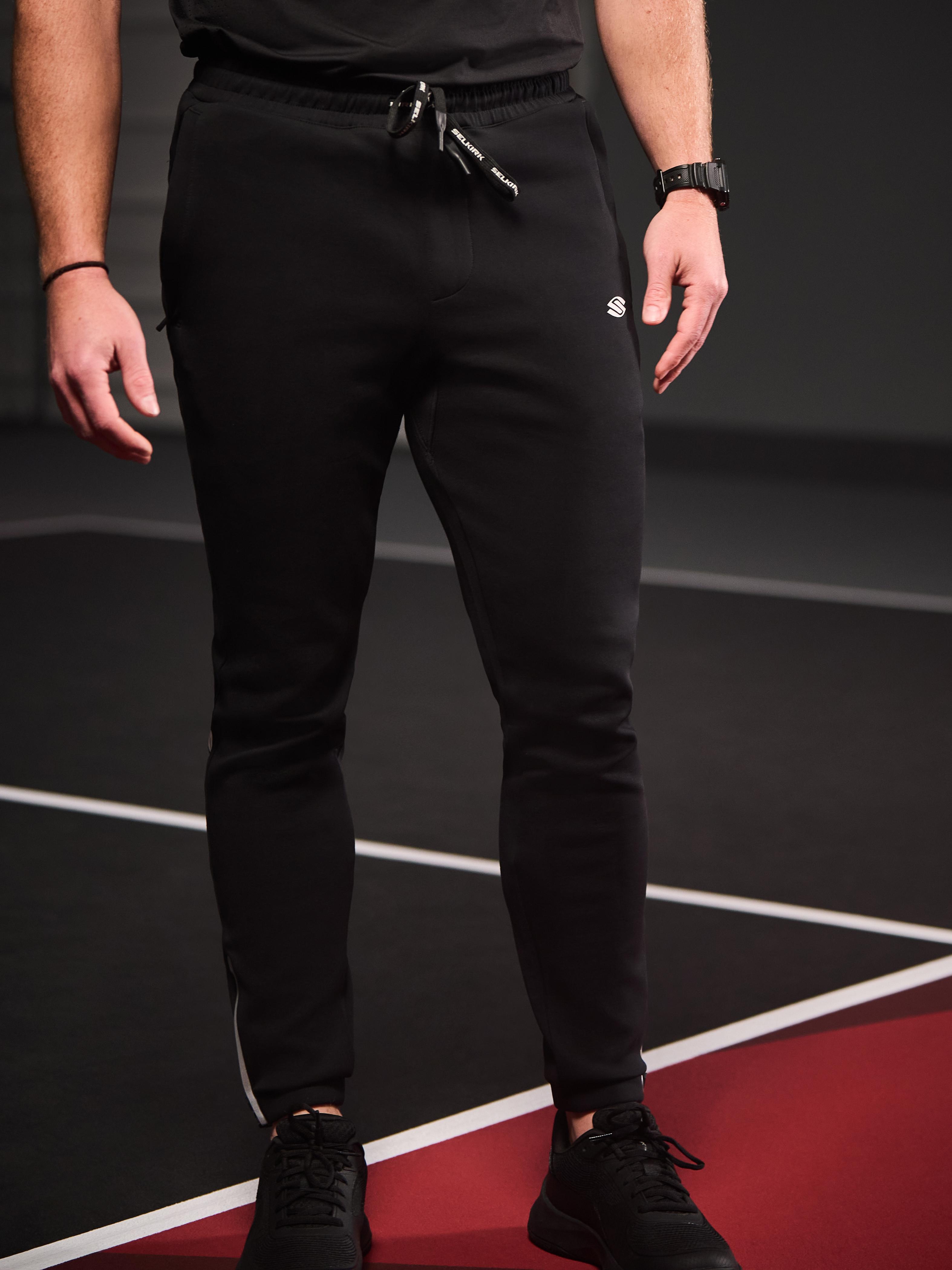 Men's Pro Line Knit Jogger in black, featuring zippered ankles and athletic fit.
