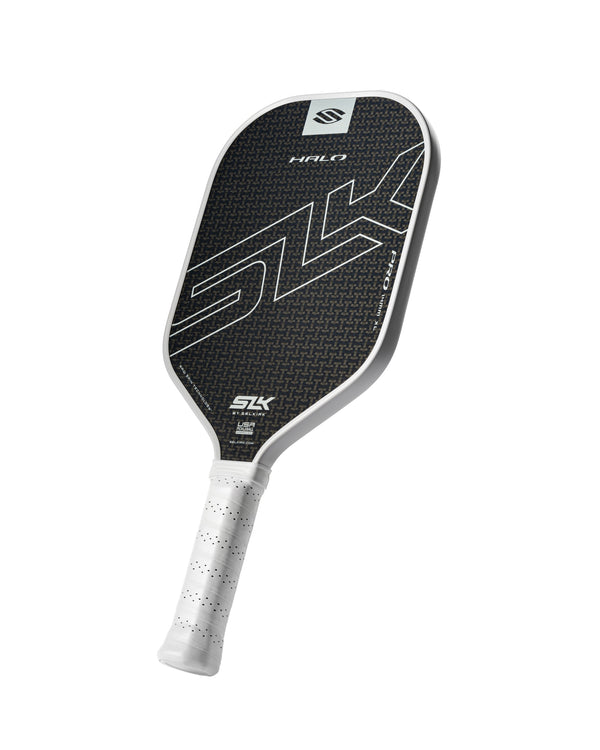SLK HALO Pro pickleball paddle featuring a Carbon Fiber Kevlar LinkWeave design