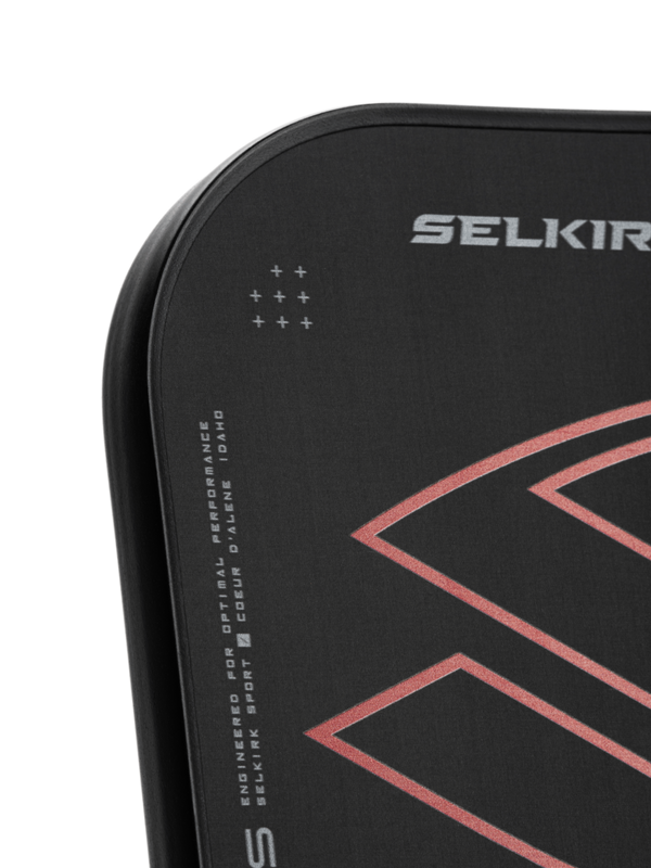 Selkirk LABS Project 008 pickleball paddle in black and red.