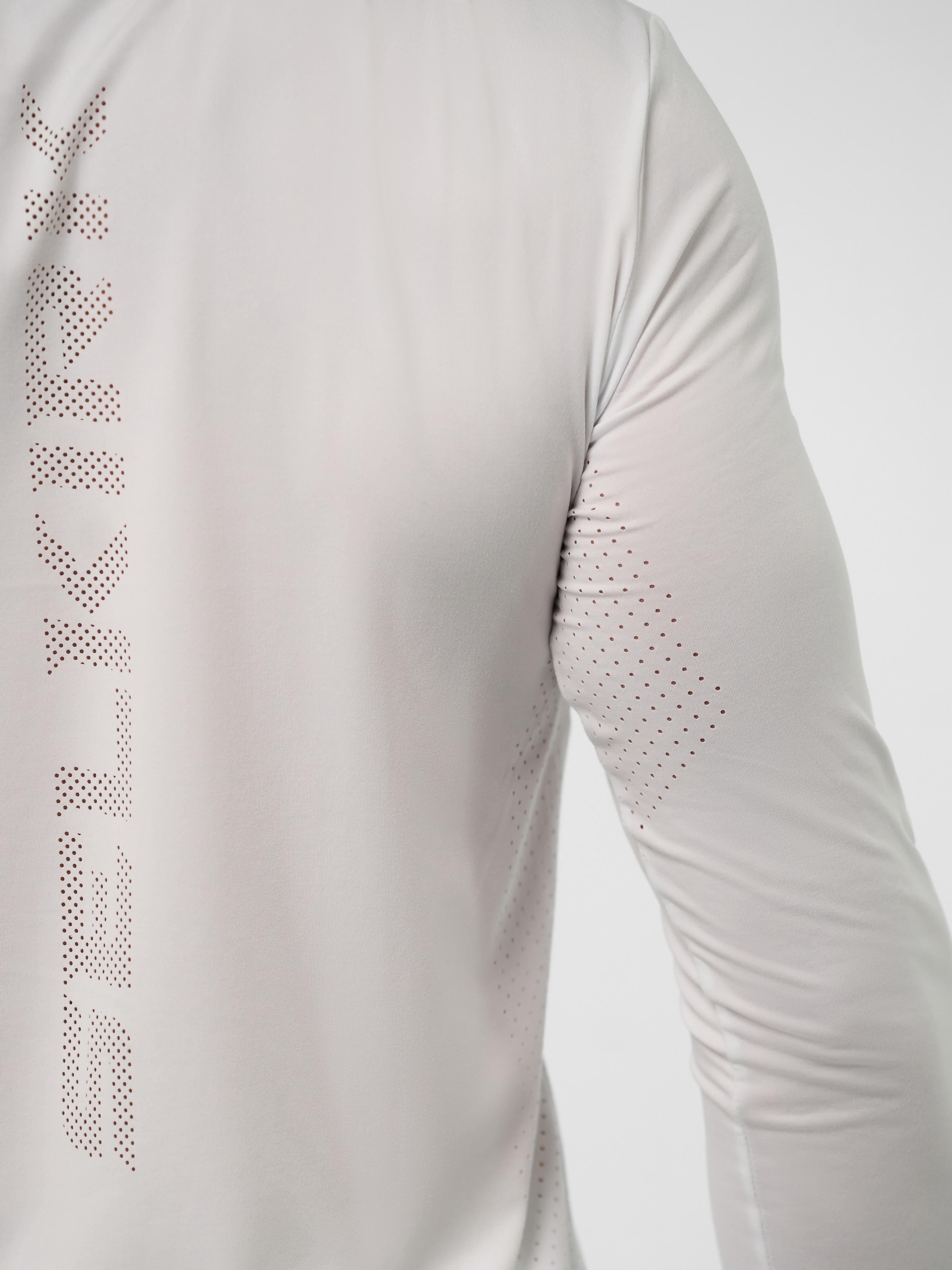 Men's Pro Line Athletic Long Sleeve Shirt in Chalk color, featuring Selkirk branding on the sleeve.