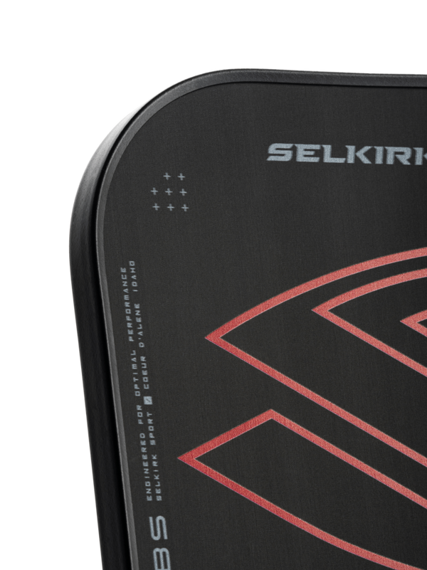 Selkirk LABS Project 008 13mm Epic pickleball paddle with logo and text