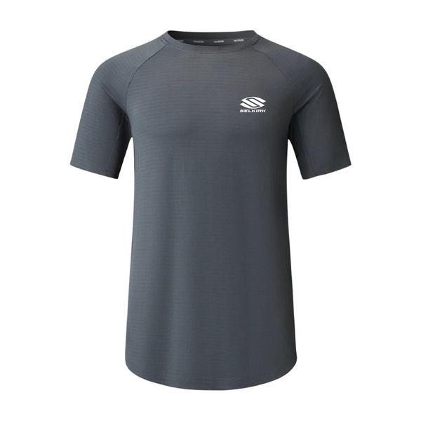 Charcoal short-sleeve Selkirk TruWear Men's Cardinal Workout Shirt