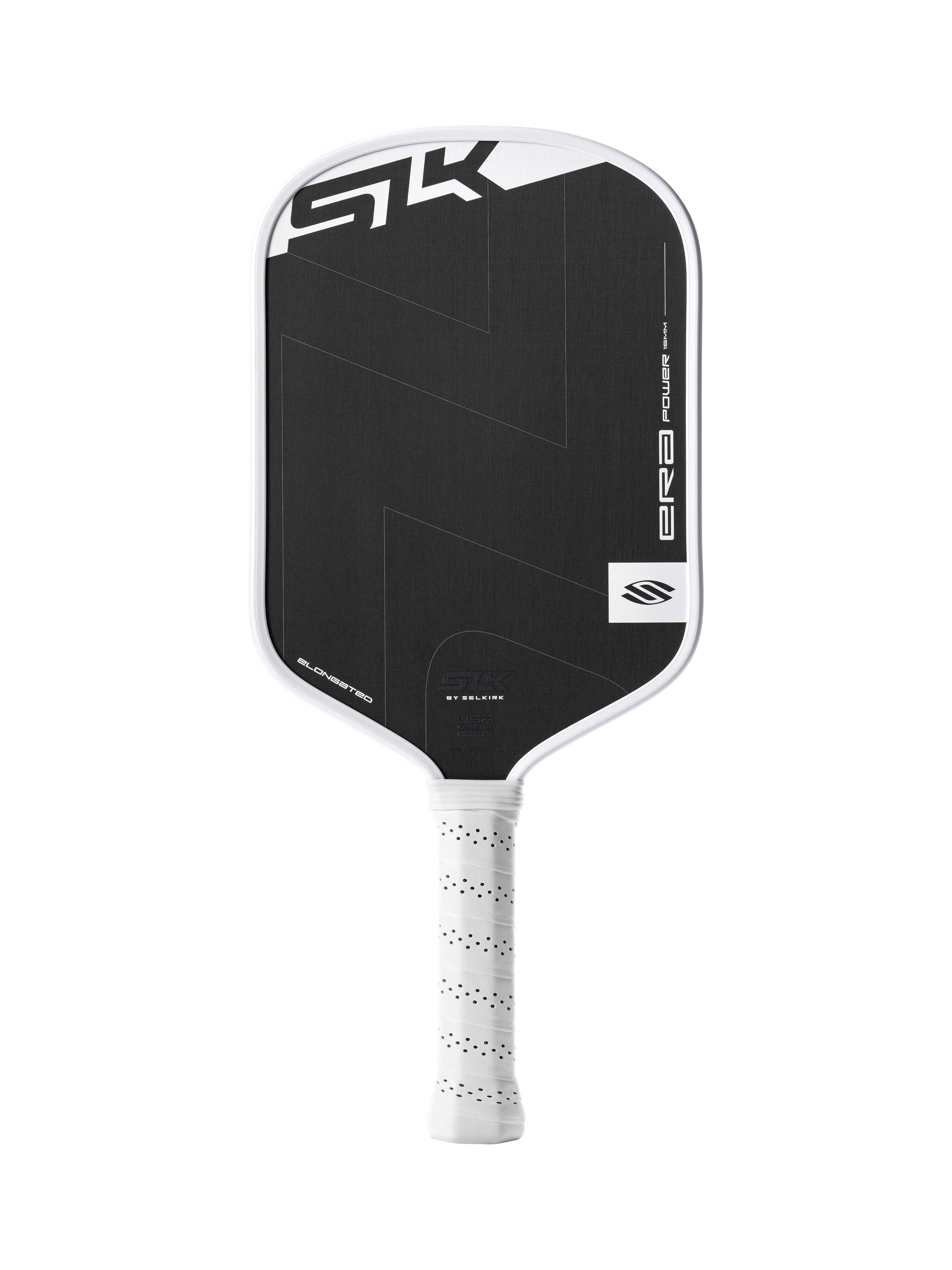 Selkirk SLK ERA Power pickleball paddle in black and white.