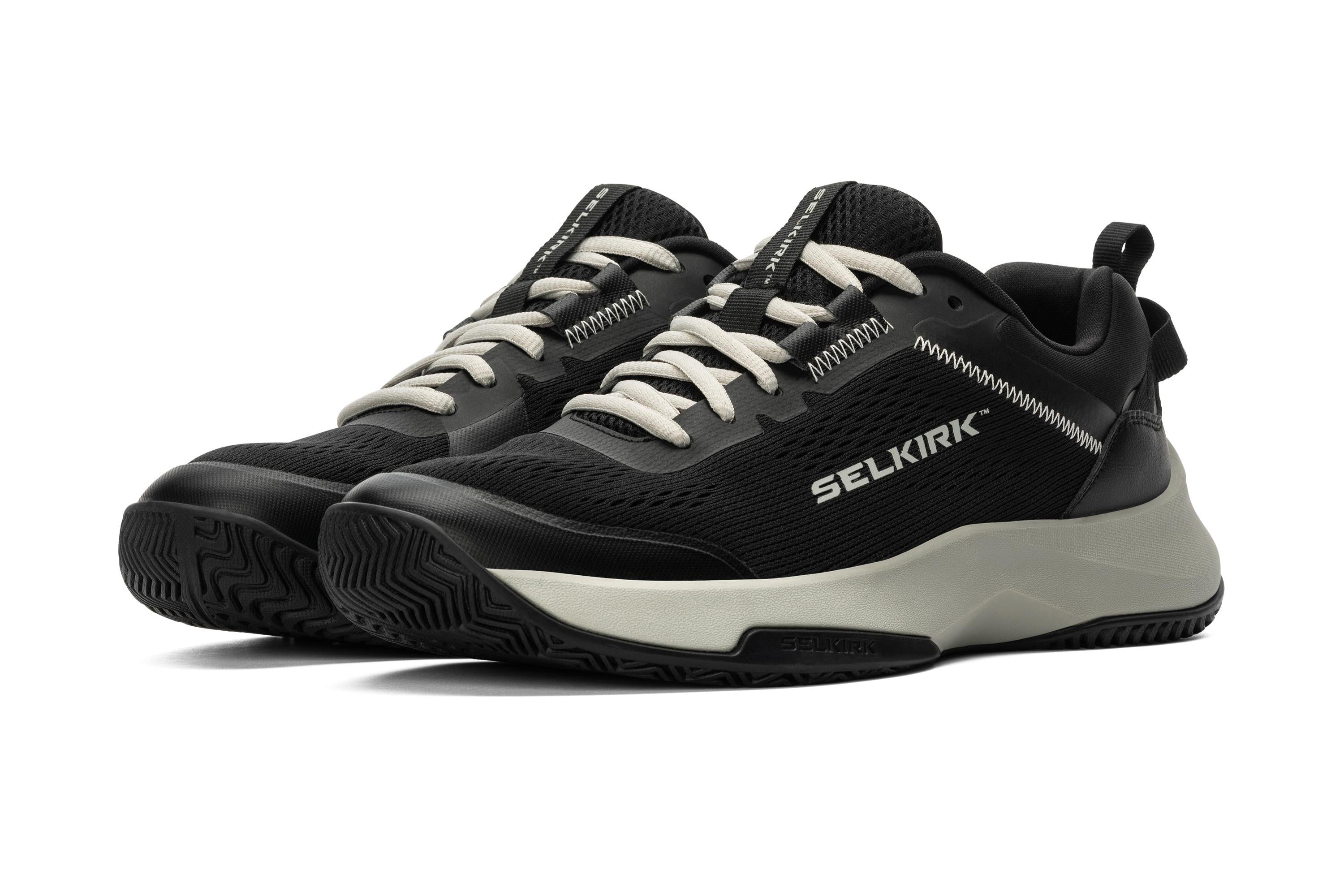 Selkirk Courtstrike men's pickleball shoes in black and white.