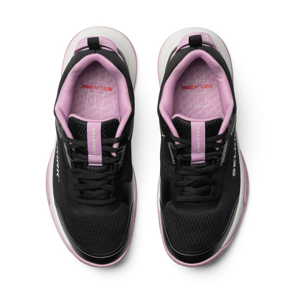 Women's CourtStrike Pickleball Shoes in Black Winter Berry, size 6.5, featuring a lightweight design for pickleball.