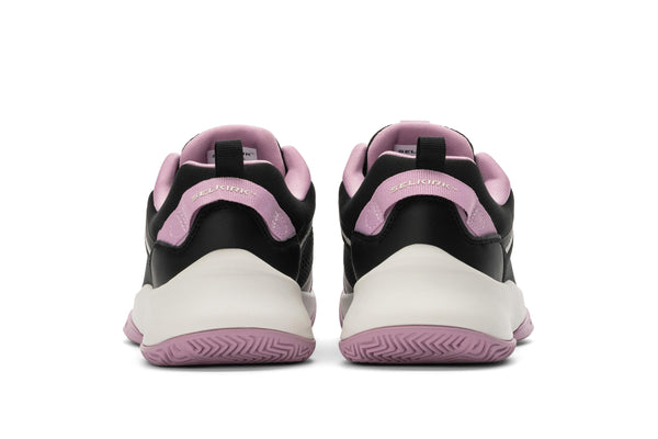 Women's Selkirk CourtStrike Pickleball Shoes in Black Winter Berry, size 6.5, showing back view with pink accents.