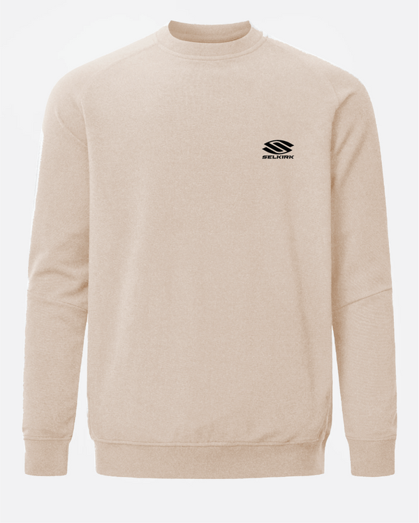 Tan Selkirk Sport TruWear Men's Lifestyle Performance Crewneck with logo on chest
