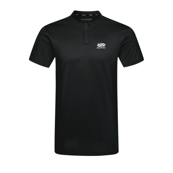 Black Selkirk TruWear Men's Pinnacle Lifestyle Blade Polo 2.0 with no-collar design