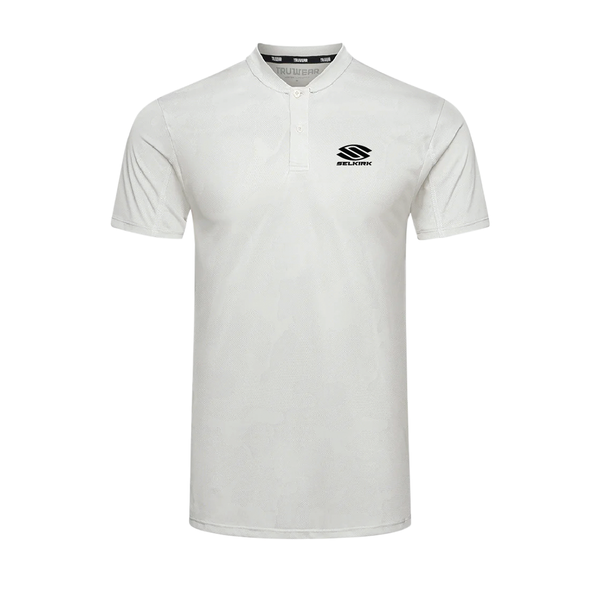White Selkirk TruWear Men's Vortex Lifestyle Collared Polo with logo