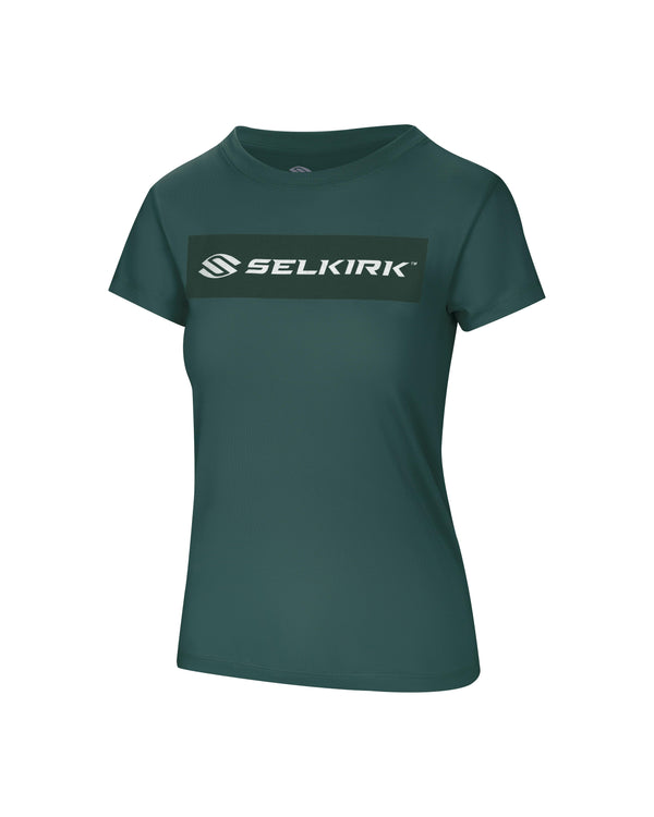 Green Selkirk Sport Women's Sideline Soft Cotton Short Sleeve Tee with logo