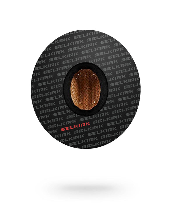 Selkirk Sport premium straw hat with wide brim and logo pattern
