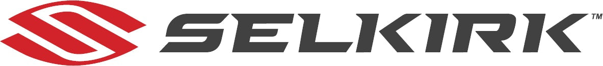 Selkirk pickleball logo in red and black.