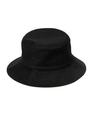 Black bucket hat with stitched brim