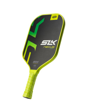 SLK Nexus Max pickleball paddle in Citron color with a textured surface and comfortable grip.