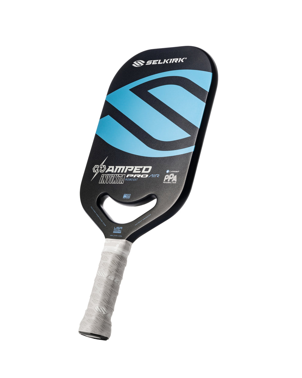 SELKIRK AMPED PRO AIR INVICTA MIDWEIGHT PPA USA pickleball paddle with white grip