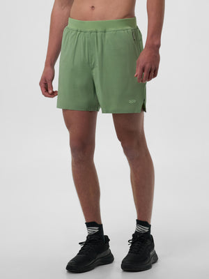 Men's Pro Line 5" Shorts in celadon color, featuring a drawstring waistband and side pockets.