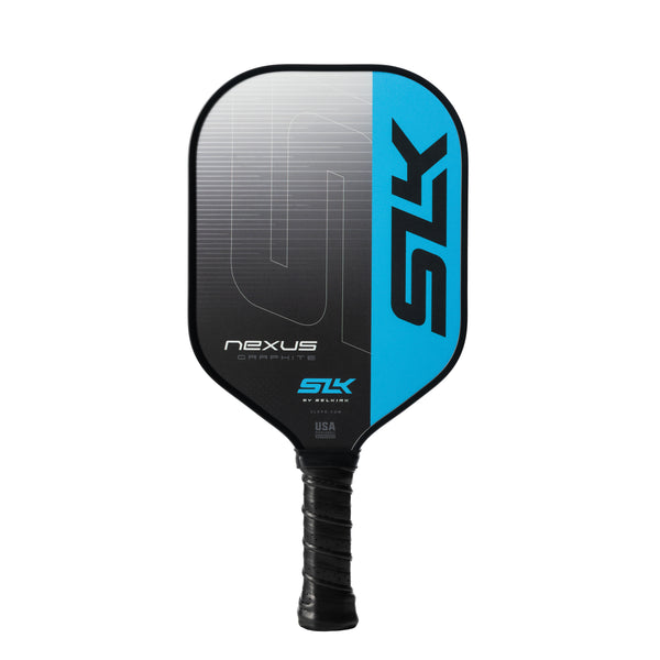 SLK Nexus paddle with a textured surface and blue accents