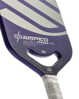 Introducing the Selkirk AMPED Pro Air Epic Pickleball Paddle, with a blend of power and control. The AMPED Pro Air Epic paddle from Selkirk Sport comes in red, purple, green, blue, and silver.