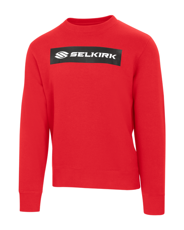 Red Selkirk Sport Sideline Soft Cotton Crew Neck Sweatshirt with logo