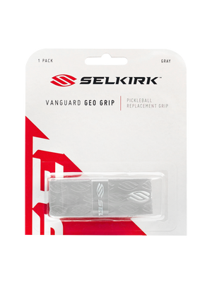 Selkirk Vanguard Geo Grip pickleball replacement grip packaging, gray, 1 pack