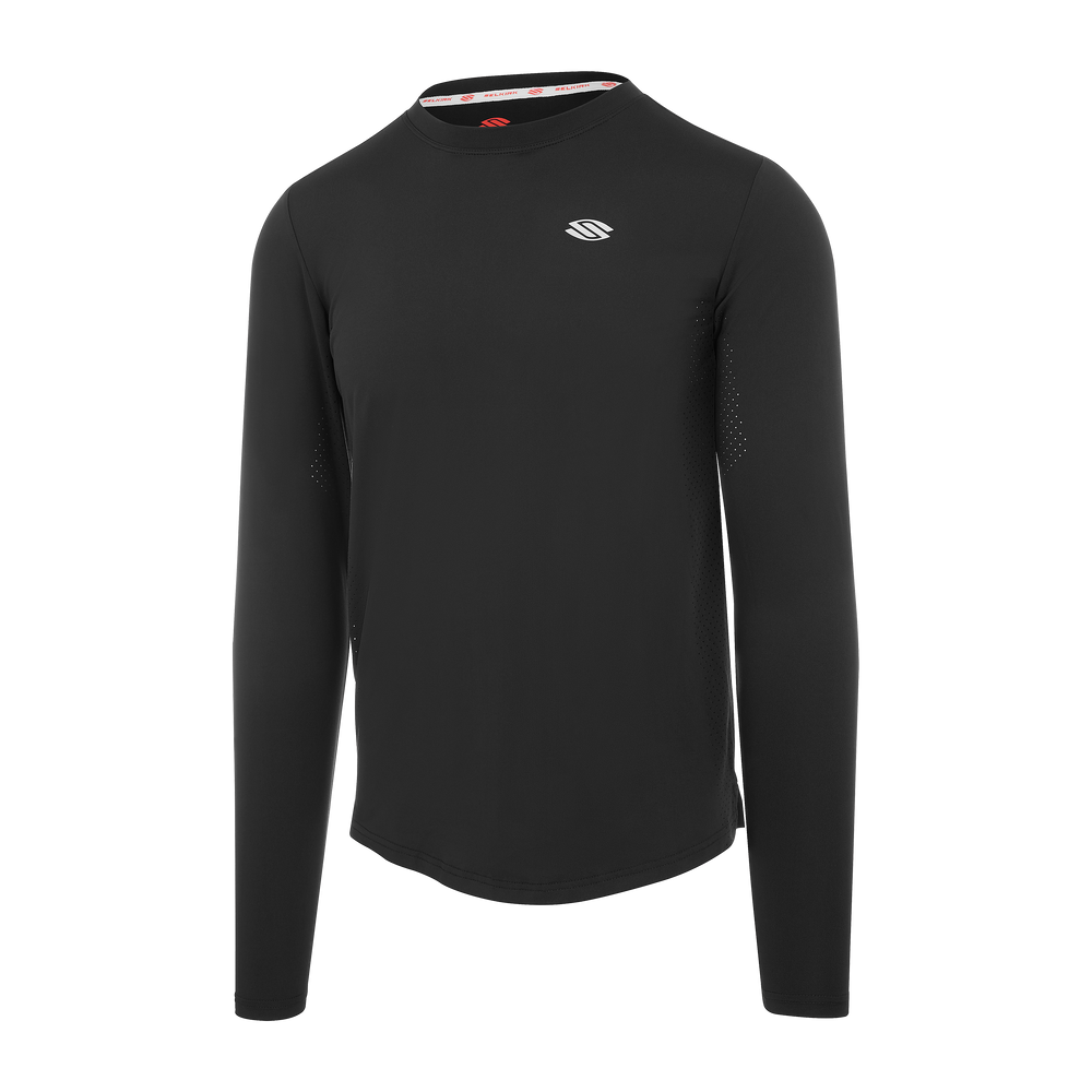 Black long sleeve athletic shirt from the Men's Pro Line collection, designed for pickleball.