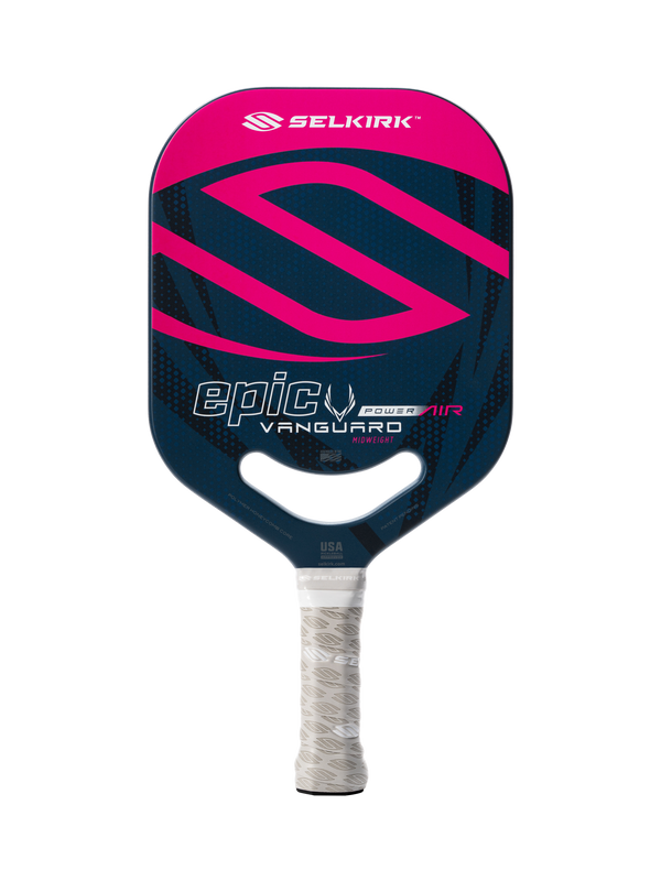 Selkirk VANGUARD Power Air Epic Pickleball Paddle with white and black design