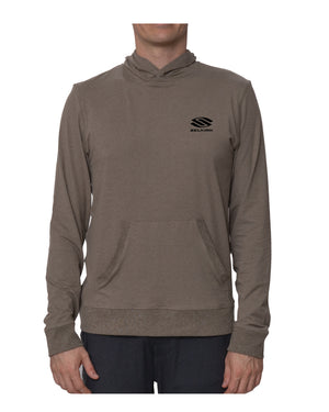 Front view of Selkirk Spring Owen Men’s Silva Pickleball Hoodie showcasing kangaroo pocket and chest logo on white background