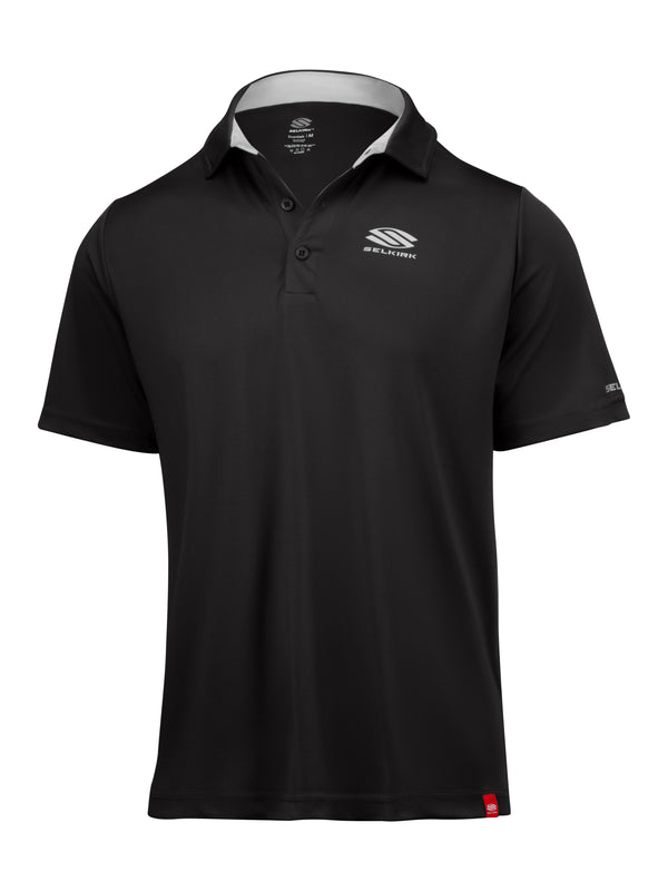 Selkirk Sport Essentials sports-wik men’s short-sleeved pickleball polo shirt.