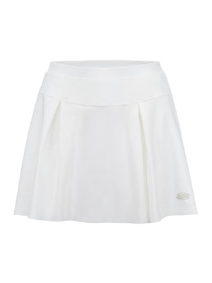 Front view of Women’s Pro Line Woven Pickleball Skirt showcasing two pleats and a white outer layer on a white background