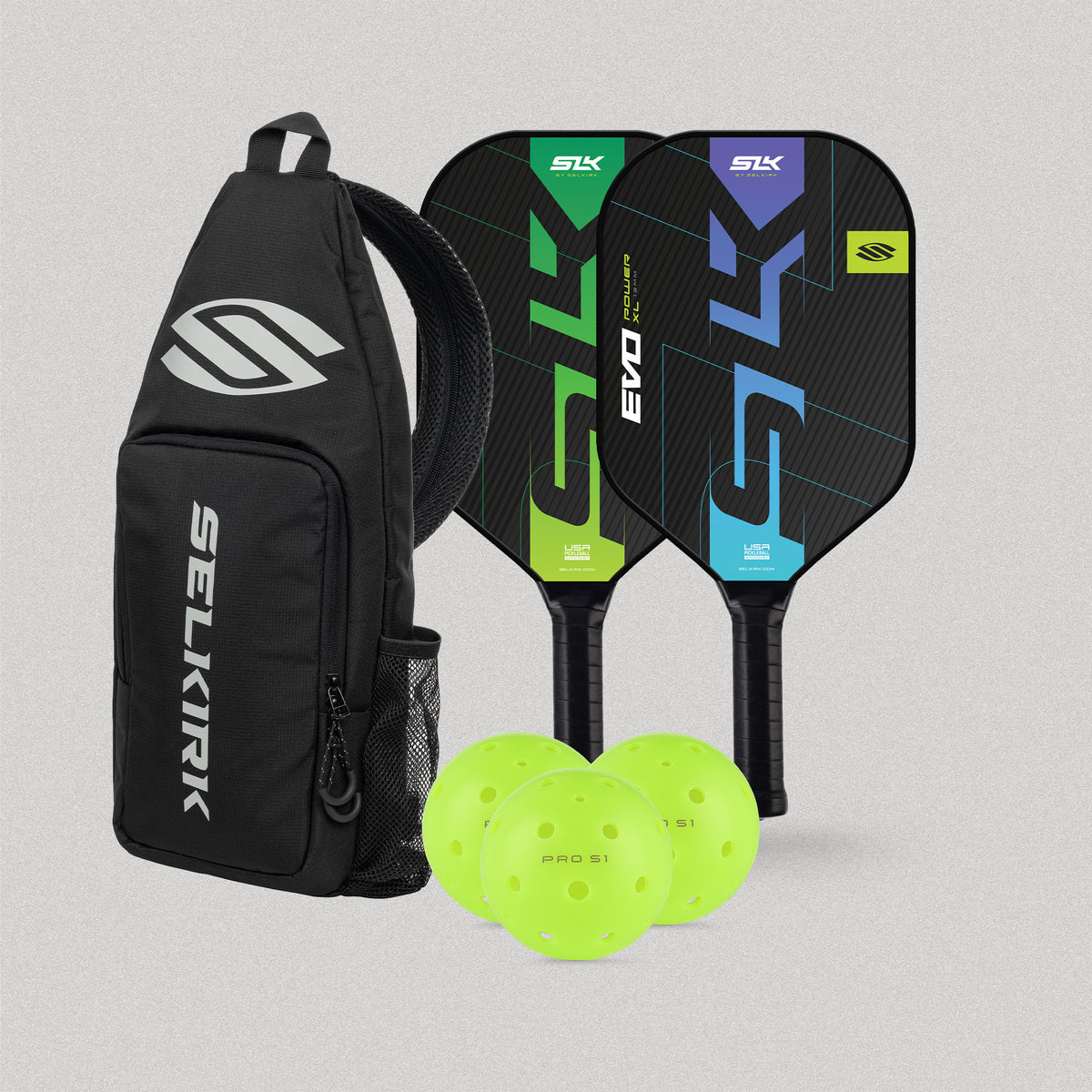 Selkirk beginner pickleball paddle power bundle - citron/oasis.
