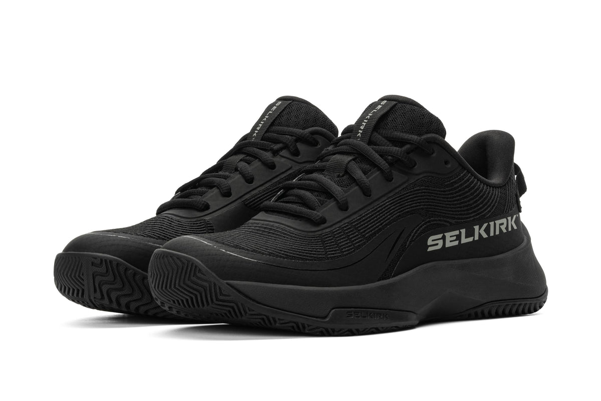 Women's CourtStrike Pro Pickleball Shoes in Blackout color, size 6, showcasing design and features.