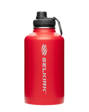 Red Selkirk Sport Premium Pickleball Water Bottle with logo