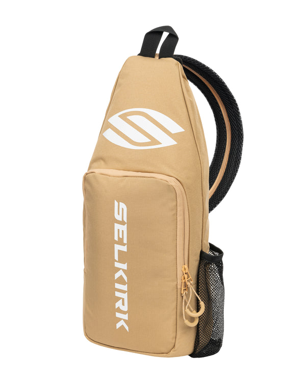 Core Line Pickleball Sling Bag in black with logo and side pocket