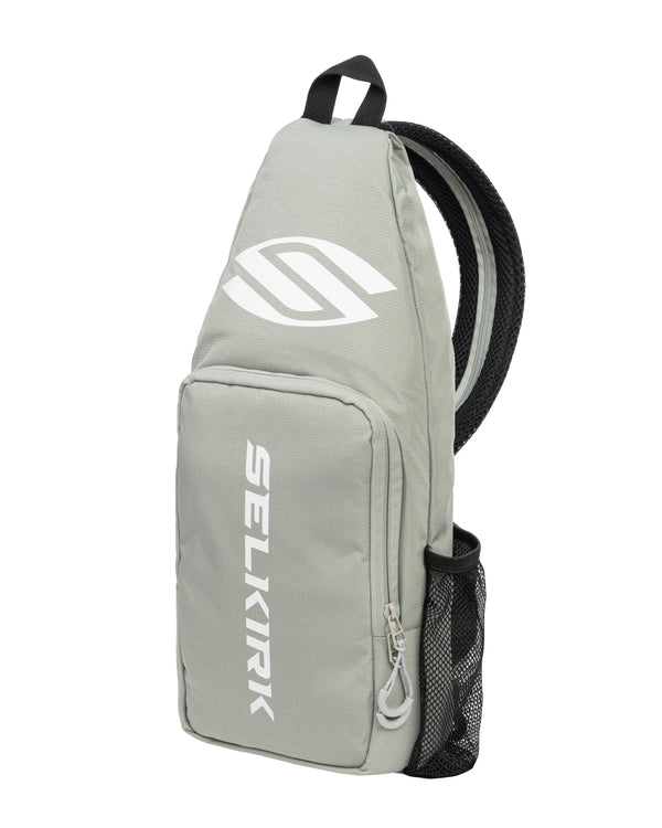 Core Line Pickleball Sling Bag in black with logo and side pocket