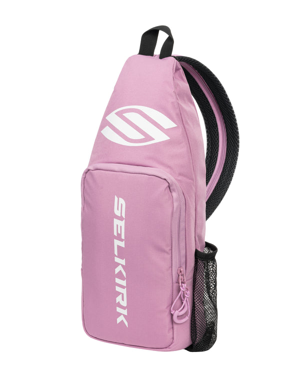 Core Line Pickleball Sling Bag in black with logo and side pocket