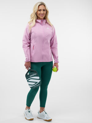 Selkirk Sport Essentials women’s hooded full-zip pickleball windbreaker jacket.