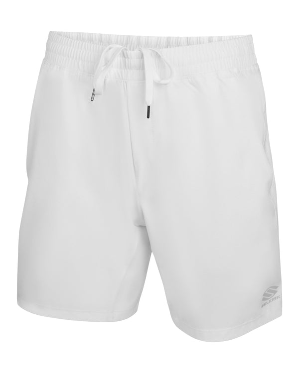 White men's shorts from the AeroFiber Collection, designed for comfort and breathability during pickleball.